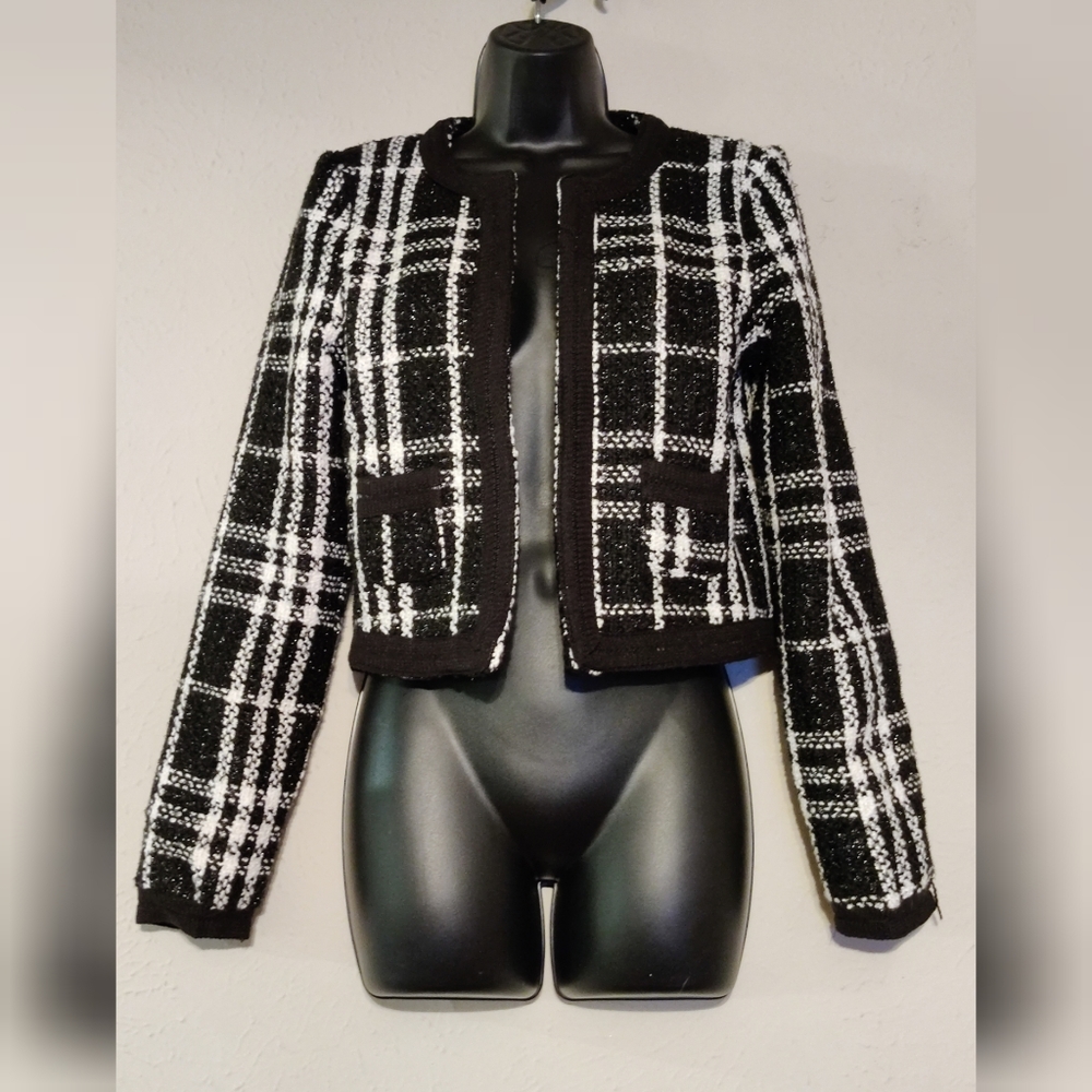 Forever 21 Black and White Plaid Blazer